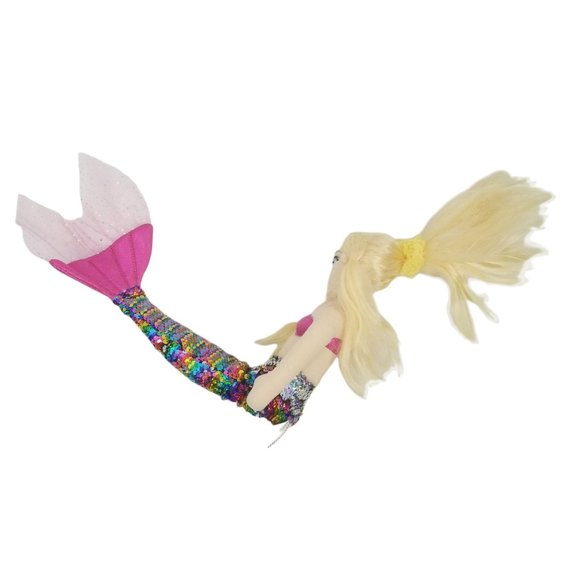 Aurora World Mermaid Rainbow Sequins Pink Plush 20" Doll Blonde Hair Stuffed Toy - Picture 6 of 10